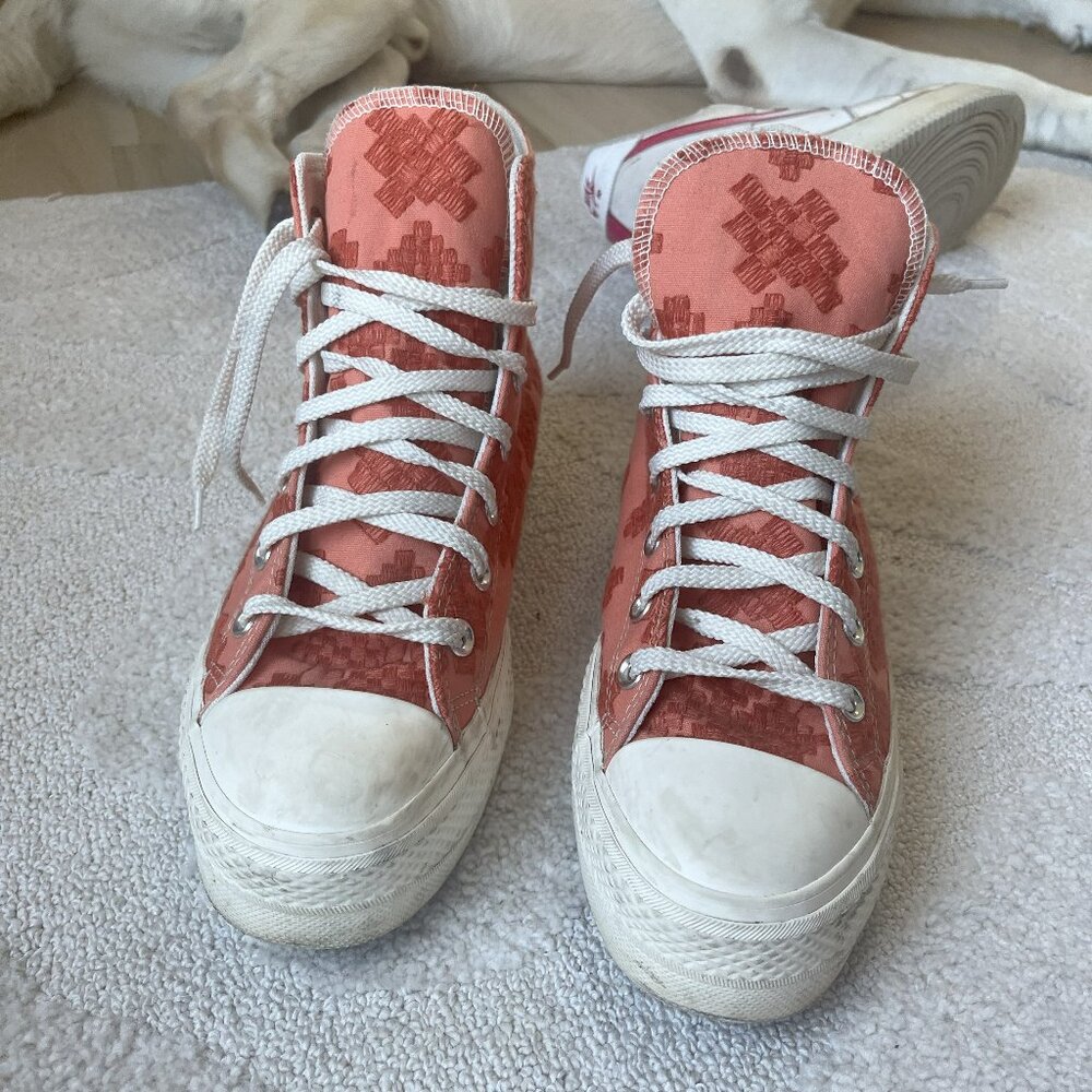 Converse Wmns Orange Patterned Platform Hightop S… - image 2